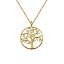  Collar Árbol de la Vida en plata bañada en oro con circonitas blancas